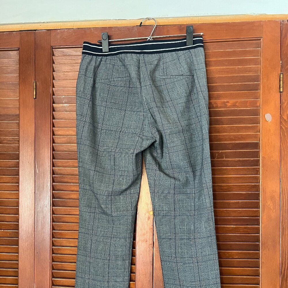 Zara Black & Blue Plaid Tight Work Pants